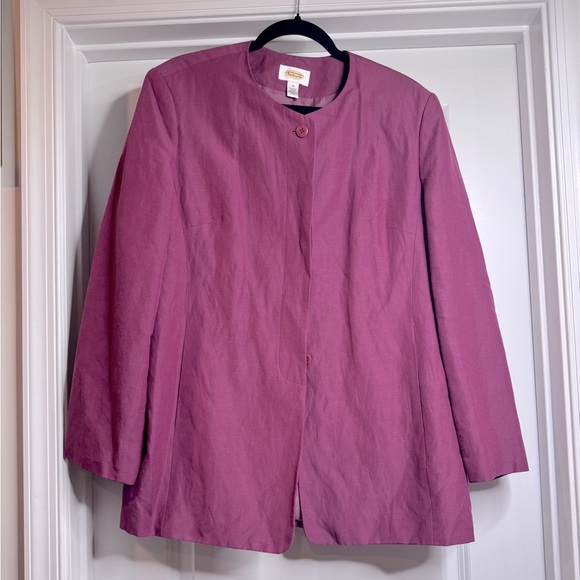 Talbots Women’s Vintage Mauve Button Down Scoop Neck Blazer - Picture 1 of 8